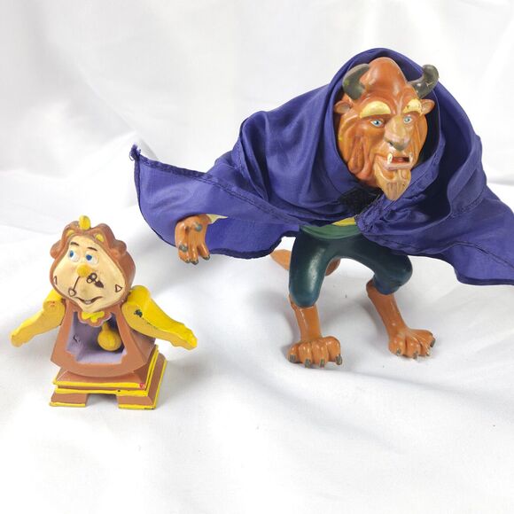 Just Toys Beauty And The Beast Cogsworth & Beast Rubber Toy Figure - Picture 1 of 4